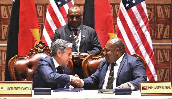 Mỹ và Papua New Guinea ký thỏa thuận hợp tác quốc phòng vào tháng 5-2023 - Ảnh: GLOBE ECO