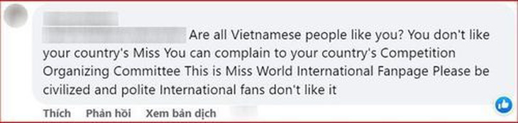 Phía Miss World International cũng thẳng thắn đáp lời