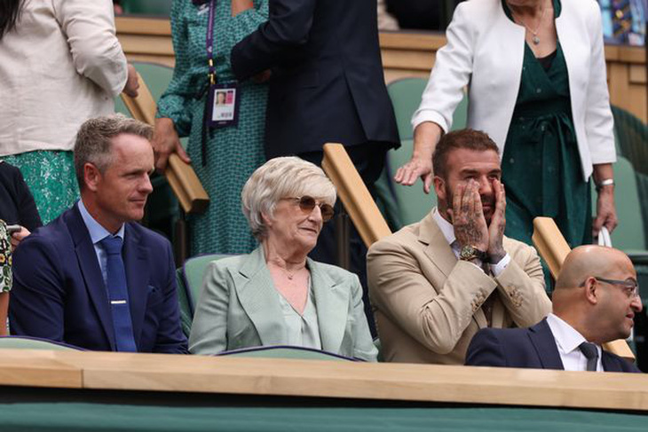 Beckham và khoảnh khắc "buồn ngủ" khi xem trận đấu quần vợt - Ảnh: Getty