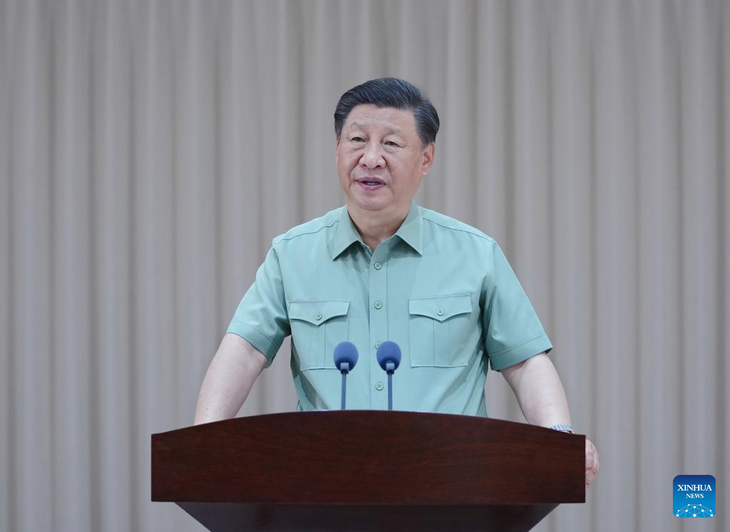 Chủ tịch Trung Quốc Tập Cận Bình phát biểu ngày 6-7 - Ảnh: TÂN HOA XÃ