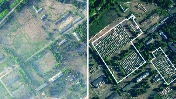 Ảnh chụp vệ tinh được cho là khu căn cứ mới của Wagner vừa được xây dựng tại Belarus.  Ảnh: Reuters