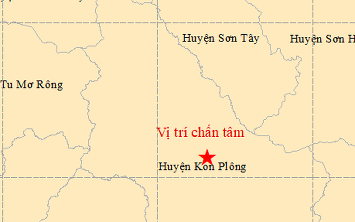 Kon Tum xảy ra 10 trận động đất trong 2 giờ