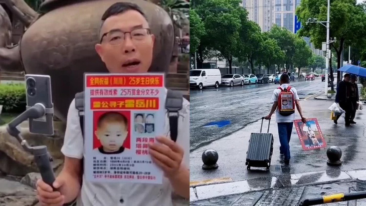 Tìm con không mệt mỏi, người cha Trung Quốc gặp con trai bị bắt cóc sau 22 năm