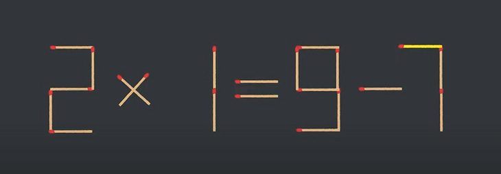 Thử tài IQ: Di chuyển một que diêm để 2x7=9-1 thành phép tính đúng - Ảnh 1.