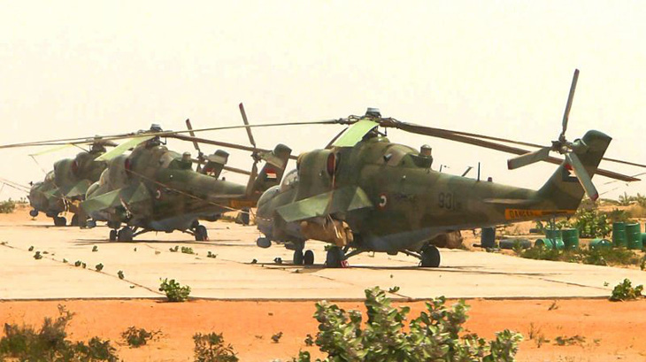 Hình ảnh những chiếc trực thăng tấn công Mil Mi-24 - Ảnh: MILITARY.AFRICA