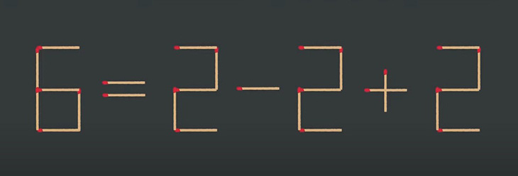 Thử tài IQ: Di chuyển một que diêm để 6=2-2+2 thành phép tính đúng - Ảnh 1.