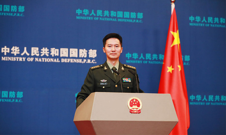Người phát ngôn Bộ Quốc phòng Trung Quốc Đàm Khắc Phi - Ảnh: BỘ QUỐC PHÒNG TRUNG QUỐC