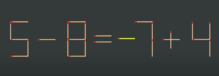 Thử tài IQ: Di chuyển một que diêm để 5+8=7+4 thành phép tính đúng - Ảnh 1.