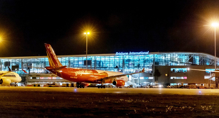 Tàu bay A330 của Vietjet tại sân bay Brisbane (Úc)
