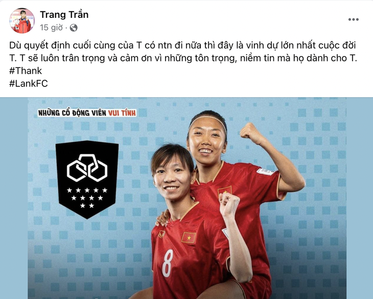 Thùy Trang viết trên Facebook cá nhân của mình - Ảnh chụp màn hình