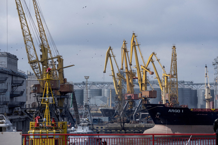 Khu vực xuất ngũ cốc tại cảng Odessa ở miền nam Ukraine - Ảnh: REUTERS