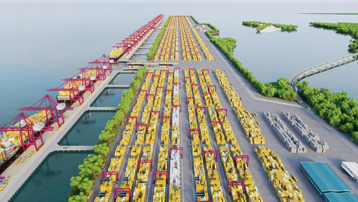 Cảng trung chuyển quốc tế Cần Giờ được đề xuất đặt tại khu vực cù lao Phú Lợi (xã Thạnh An, huyện Cần Giờ) - Ảnh: Portcoast