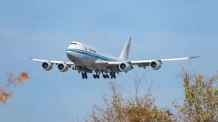 Một chiếc Boeing 747-8 của Hãng Air China hạ cánh lần cuối tại sân bay quốc tế John F. Kennedy ở New York vào ngày 23-1-2020 - Ảnh: CNBC