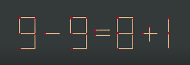 Thử tài IQ: Di chuyển một que diêm để 9-9=8+1 thành phép tính đúng - Ảnh 1.