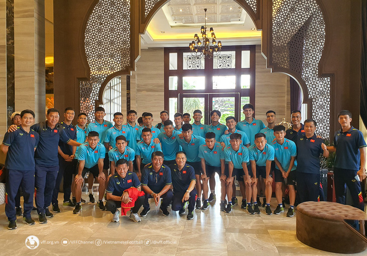 U23 Việt Nam nhanh chóng ổn định nơi đóng quân tại một khách sạn sang trọng ở Bangkok, Thái Lan - Ảnh: VFF