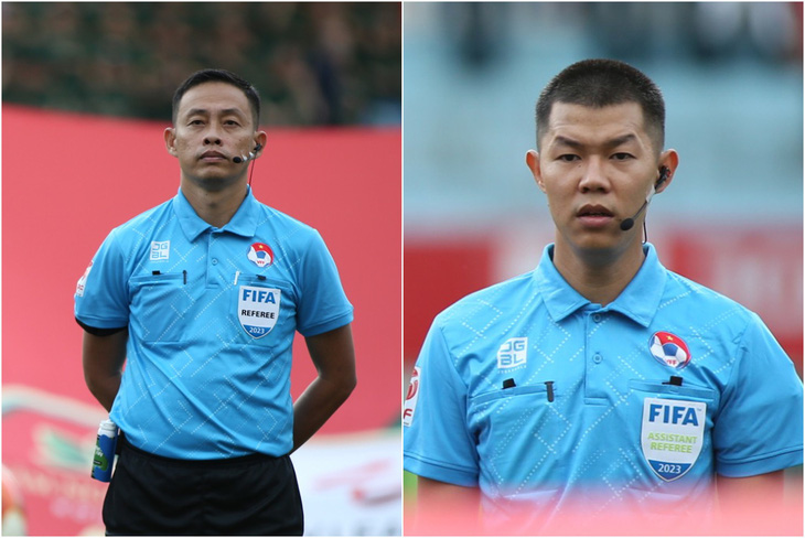 Trọng tài Ngô Duy Lân (trái) và trợ lý trọng tài Nguyễn Trung Việt (phải) đều đã được công nhận trọng tài FIFA - Ảnh: VFF