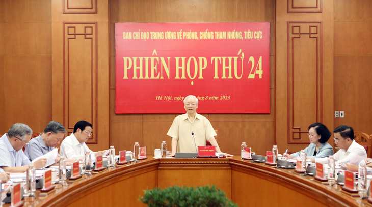 Tổng bí thư Nguyễn Phú Trọng chủ trì phiên họp - Ảnh: TTXVN