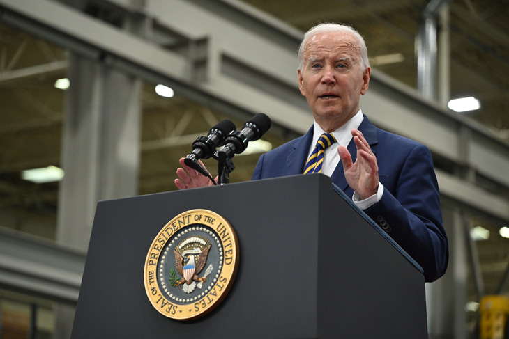 Tổng thống Mỹ Joe Biden phát biểu tại bang Wisconsin, ngày 15-8 - Ảnh: AFP