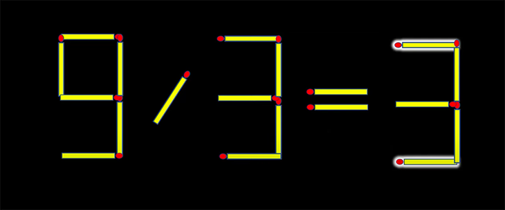 Thử tài IQ: Di chuyển hai que diêm để 9x3=4 thành phép tính đúng - Ảnh 1.