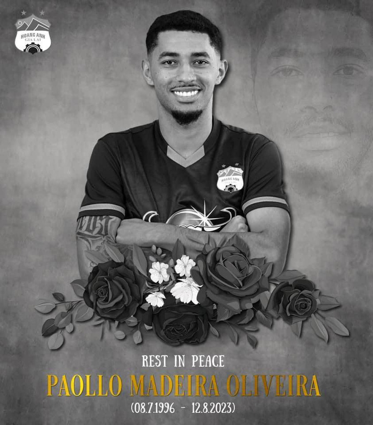 Poster tưởng niệm tiền đạo Paollo Madeira - Ảnh: HAGL FC