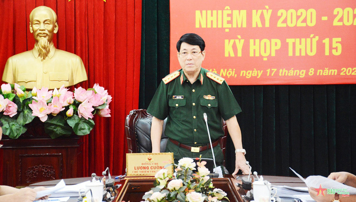 Đại tướng Lương Cường chủ trì phiên họp - Ảnh: QĐND