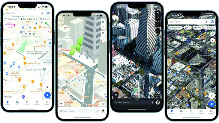 So sánh Google Maps và Apple Maps. Ảnh: Apple Insider
