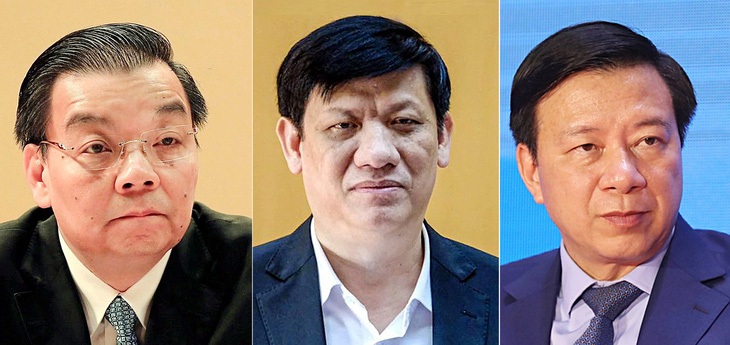 Từ trái qua: ông Chu Ngọc Anh, ông Nguyễn Thanh Long và ông Phạm Xuân Thăng - Ảnh: T.L