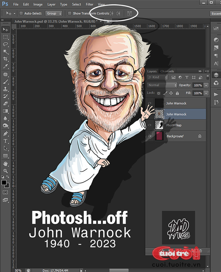 Vĩnh biệt &quot;cha đẻ&quot; Photoshop John Warnock - Tranh: DAD