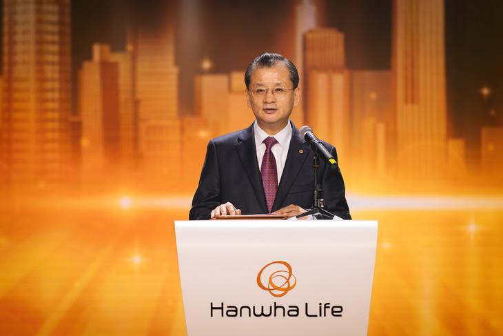 Ông Yeo Seung Joo, tổng giám đốc Tập đoàn Hanwha Life, phát biểu tại sự kiện ngày 18-8.