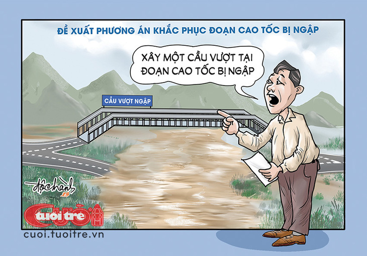 Giải pháp cho cao tốc ngập nước - Tranh biếm họa của Độc Hành