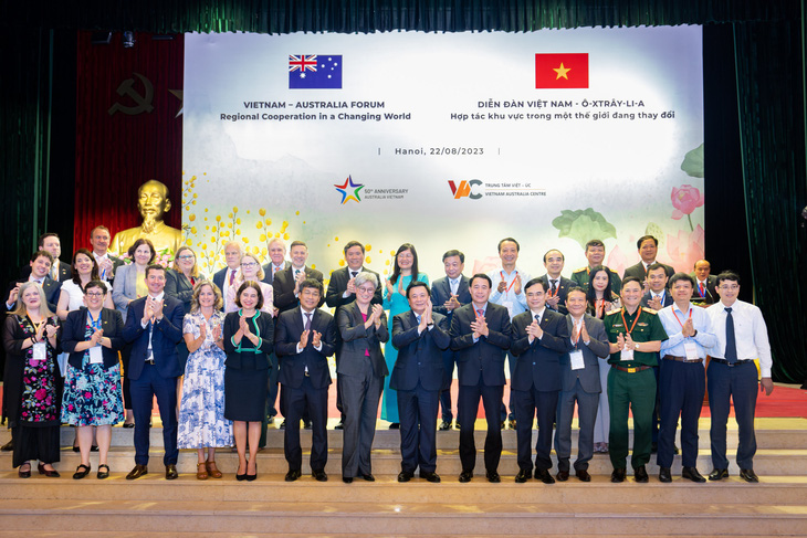 Ngoại trưởng Úc Penny Wong dự Diễn đàn Việt - Úc được tổ chức tại Học viện Chính trị quốc gia Hồ Chí Minh - Ảnh: Trung tâm Việt - Úc