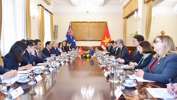 Hội nghị bộ trưởng ngoại giao Việt Nam - Úc là cơ chế được duy trì thường niên giữa hai nước. Hội nghị lần này có ý nghĩa đặc biệt khi diễn ra trong bối cảnh hai nước đang kỷ niệm 50 năm thiết lập quan hệ ngoại giao - Ảnh: Bộ Ngoại giao cung cấp
