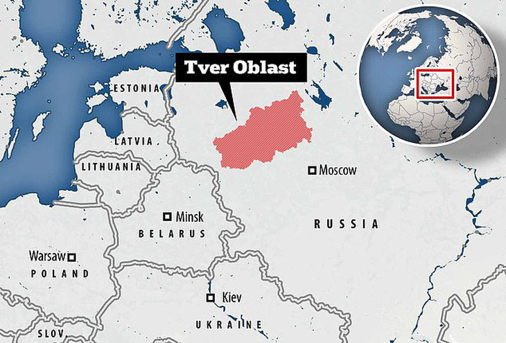 Vùng Tver, nằm ở phía bắc thủ đô Matxcơva của Nga - Ảnh: Daily Mail