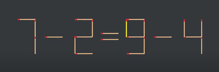 Thử tài IQ: Di chuyển một que diêm để 7+2=3-4 thành phép tính đúng - Ảnh 1.