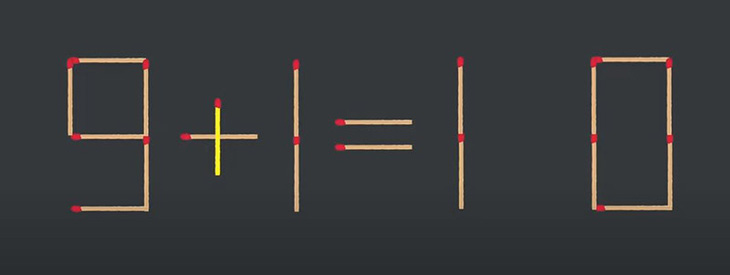 Thử tài IQ: Di chuyển một que diêm để 9-1=1-0 thành phép tính đúng - Ảnh 1.