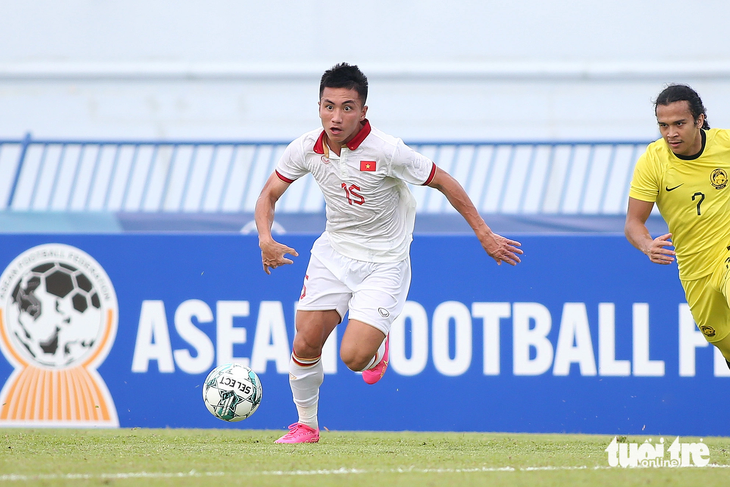 Tiền đạo Nguyễn Minh Quang tỏa sáng ngay trong lần đầu khoác áo đội tuyển U23 Việt Nam - Ảnh: HOÀNG TÙNG