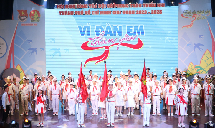Flag-raising ceremony, opening conference of the Ho Chi Minh City Children's Movement and Teamwork in the period 2023 - 2028 - Photo: Binh Minh