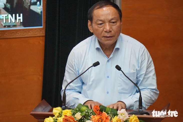 Bộ trưởng Bộ Văn hóa, Thể thao và Du lịch Nguyễn Văn Hùng phát biểu tại hội nghị - Ảnh: T.ĐIỂU