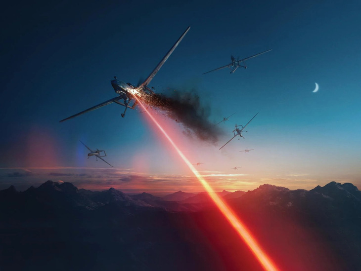 Ảnh minh họa vũ khí laser tiêu diệt drone đối phương trên chiến trường - Ảnh: EURASIAN TIMES
