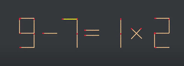 Thử tài IQ: Di chuyển một que diêm để 9-1=7x2 thành phép tính đúng - Ảnh 1.