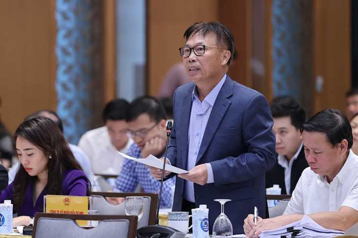 Ông Lê Tự Minh, chủ tịch Công ty CP đầu tư IMG, nêu vấn đề chống đầu cơ bất động sản - Ảnh: VGP