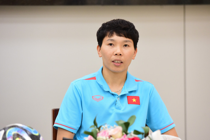 Thủ môn Kim Thanh chia sẻ cảm xúc lần đầu được dự World Cup nữ - Ảnh: DUYÊN PHAN