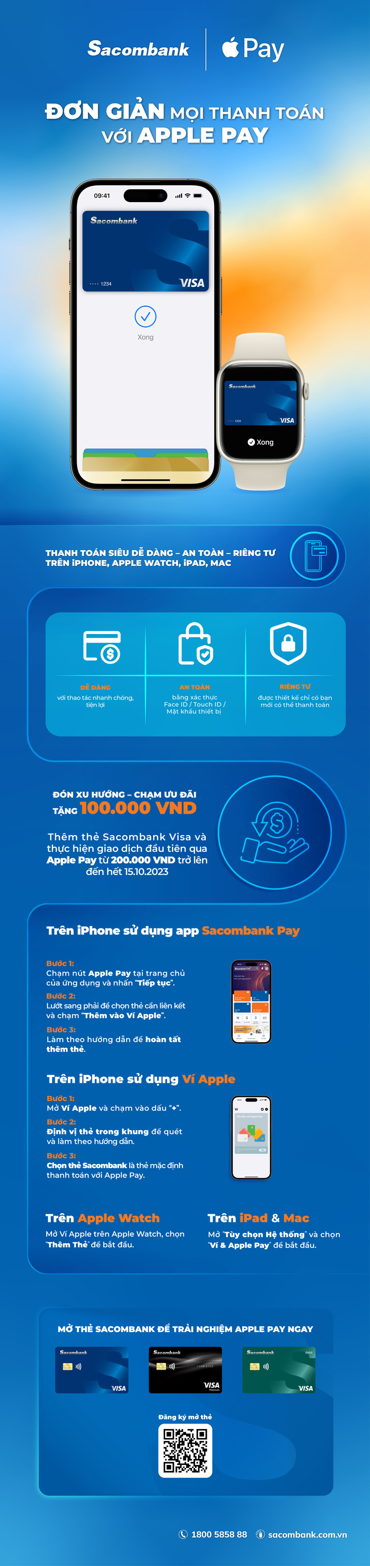 Đơn giản mọi thanh toán với Apple Pay & thẻ Sacombank Visa - Ảnh 2.