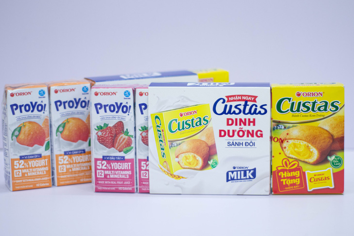 Combo dinh dưỡng sữa và bánh Custas nhà Orion đang là sản phẩm thu hút tại các hệ thống siêu thị - Ảnh: Minh Đức
