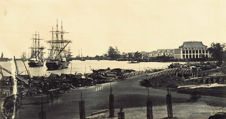 Thương thuyền Pháp trên sông Sài Gòn, năm 1866. Ảnh: Wikipedia.org