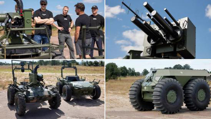 Thử nghiệm 25 robot do Ukraine sản xuất cho quân đội: Từ tháp pháo điều khiển từ xa đến robot cảm tử - Ảnh: MYKHAILO FEDOROV/X