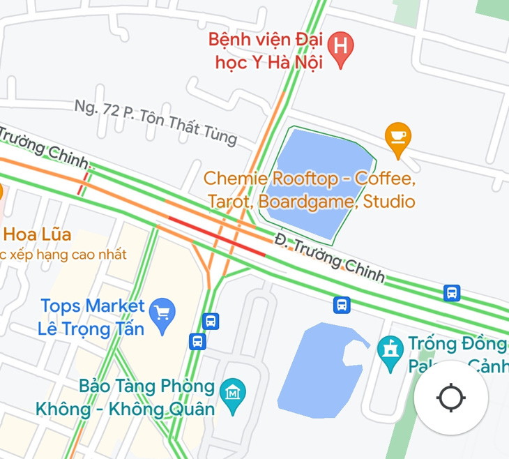 There's a way for drivers to know if the road is crowded before they hit the road, simply by using the familiar software Google Maps - screenshot