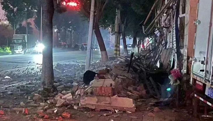 Trận động đất vào 2h sáng 6-8 đo được cường độ 5,4 độ ở Sơn Đông, Trung Quốc - Ảnh: GEO NEWS/TWITTER