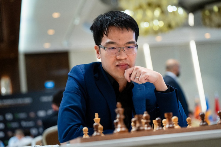 Kỳ thủ Lê Quang Liêm tại World Cup cờ vua 2023 - Ảnh: FIDE