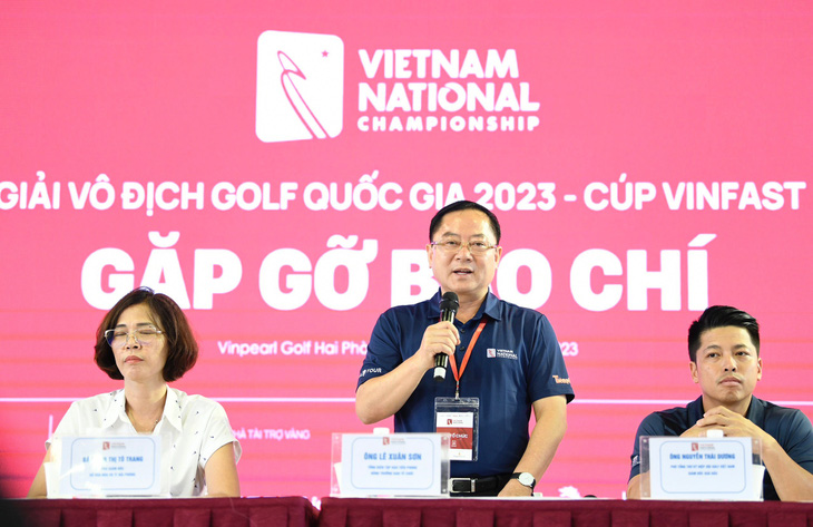 Buổi gặp gỡ báo chí trước thềm Giải vô địch golf quốc gia 2023 vào chiều 7-8 - Ảnh: BTC